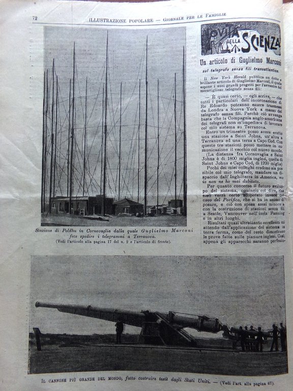 L'Illustrazione Popolare 2 Febbraio 1902 Adelaide Ristori Marconi Scavi Candia