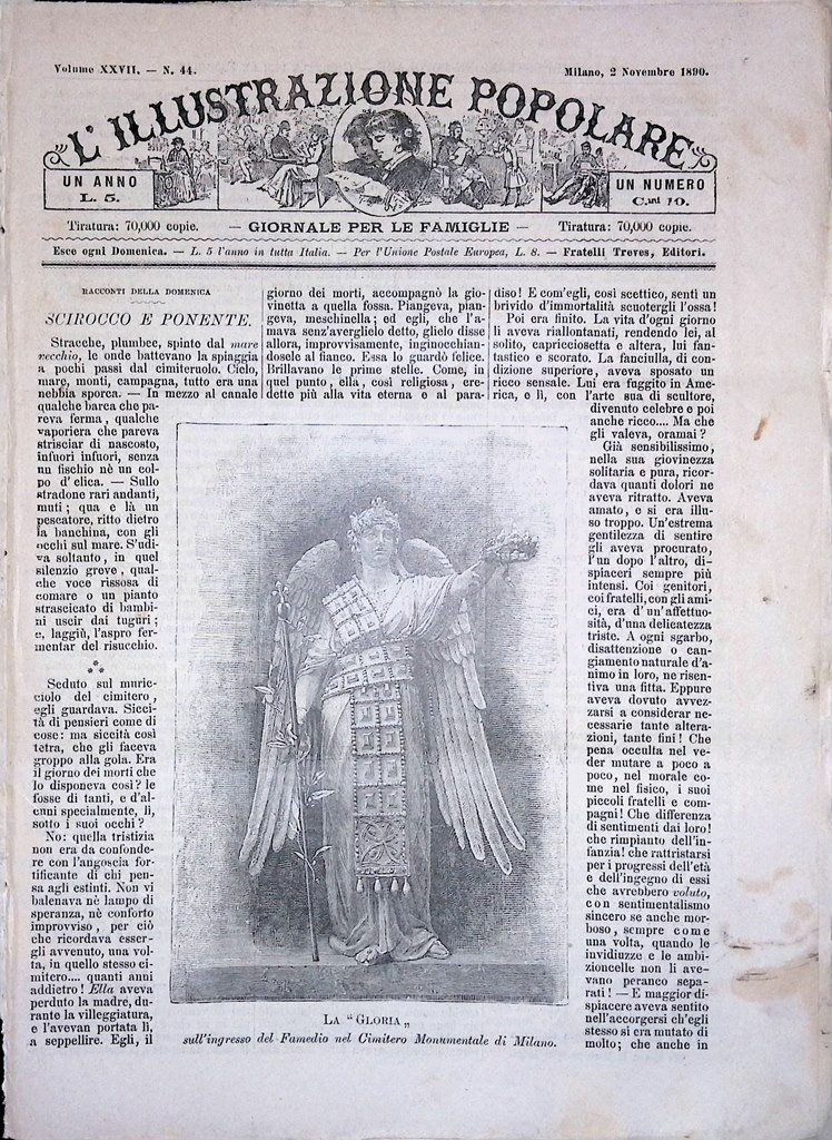 L'Illustrazione Popolare 2 Novembre 1890 incendio Duomo Siena Mormoni Cimitero