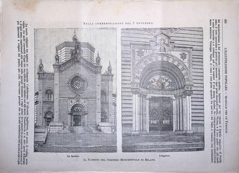 L'Illustrazione Popolare 2 Novembre 1890 incendio Duomo Siena Mormoni Cimitero
