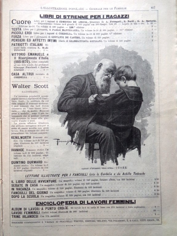 L'illustrazione Popolare 20 Dicembre 1891 Numero Natale Palermo Madonna Francia