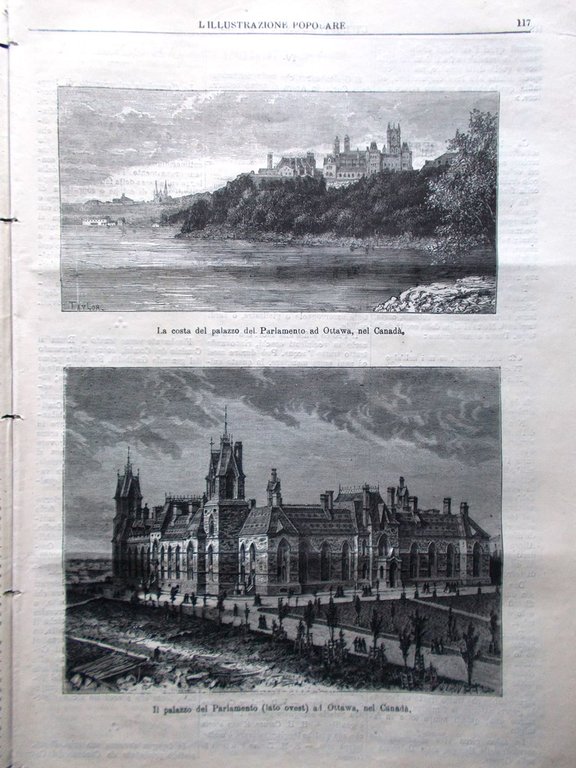 L'illustrazione Popolare 20 Febbraio 1881 Atene Parlamento Ottawa Corbetta Vita