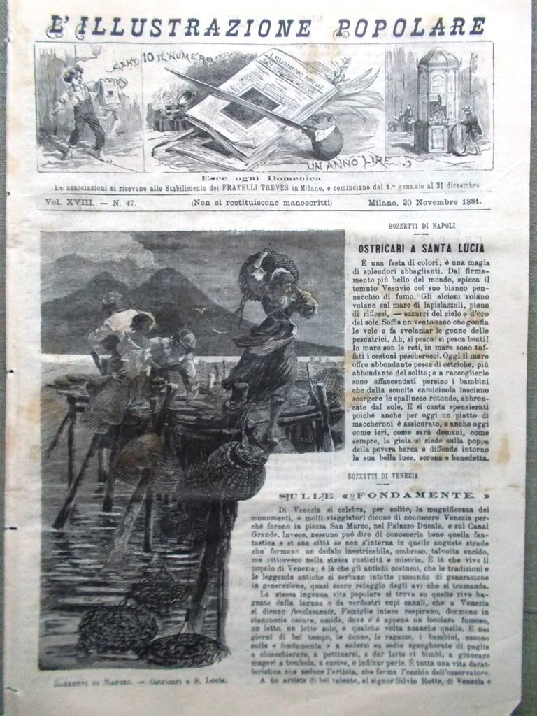 L'illustrazione Popolare 20 Novembre 1881 Immortalità Elettricità Scuole Korido