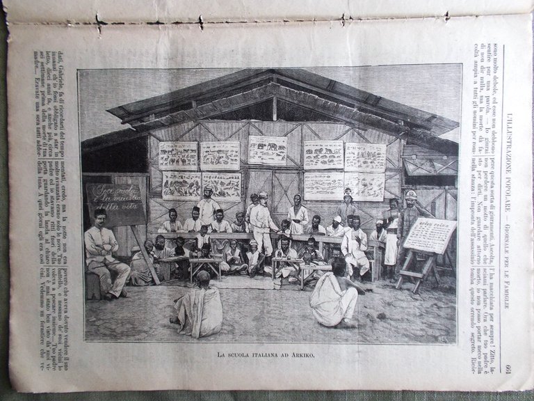 L'illustrazione Popolare 20 Ottobre 1889 Scuola Regina Margherita Arkiko Parigi