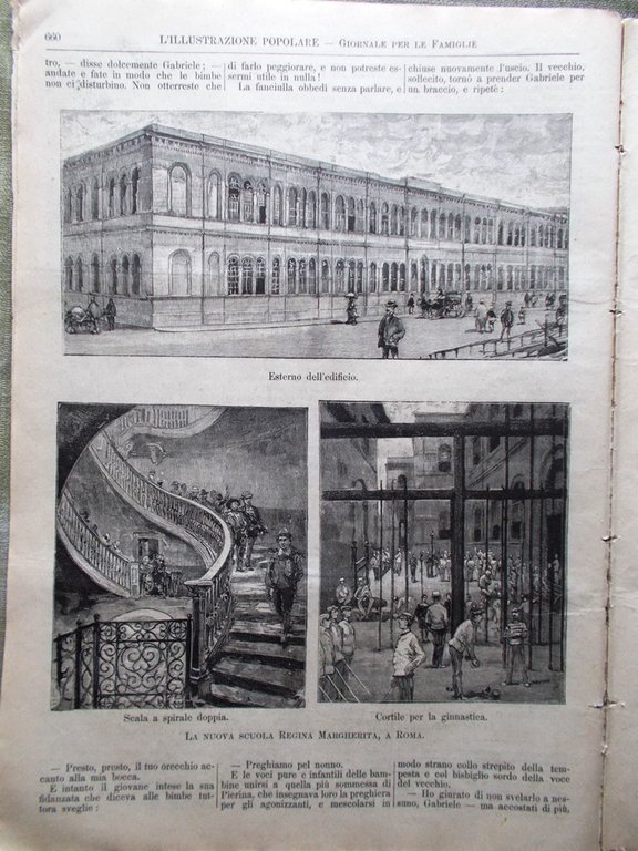 L'illustrazione Popolare 20 Ottobre 1889 Scuola Regina Margherita Arkiko Parigi