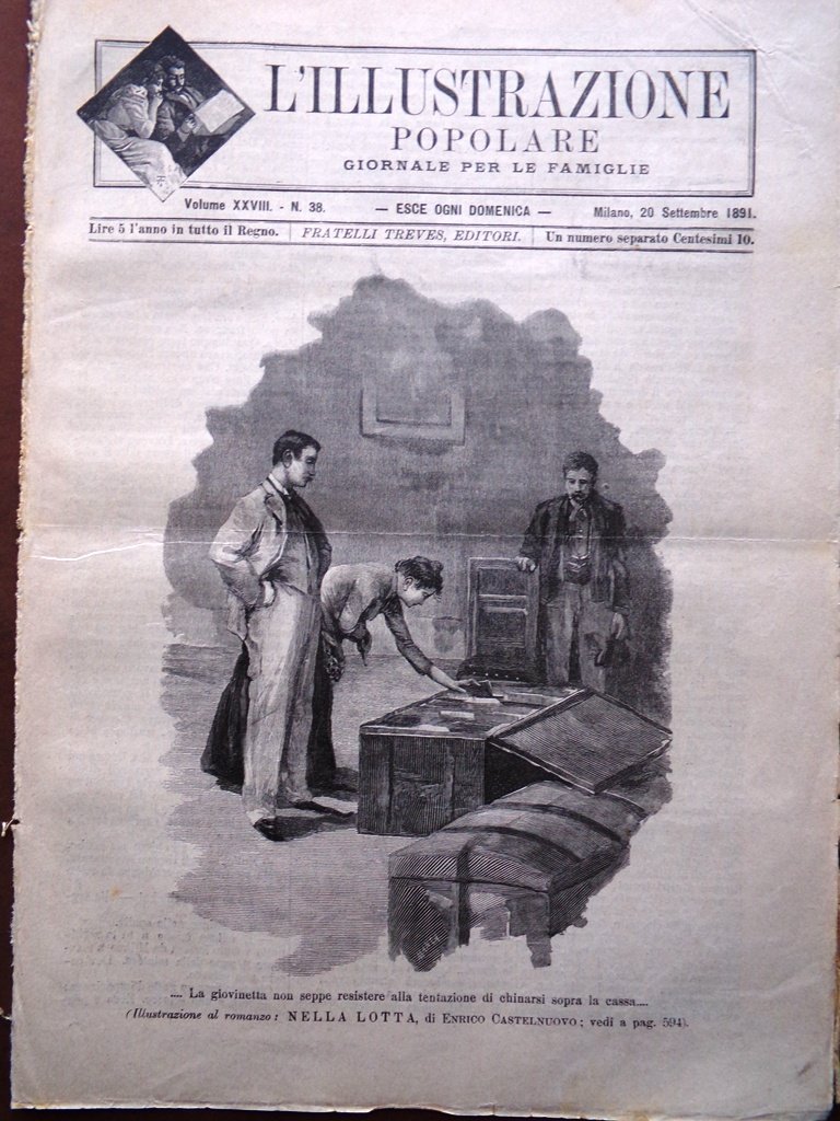 L'illustrazione Popolare 20 Settembre 1891 Peruzzi Grevy Veltran Scuola Cucina