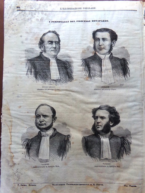 L'illustrazione Popolare 21 Aprile 1870 Processo Bonaparte Bosforo Cripta Marco