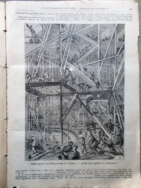 L'illustrazione Popolare 21 Aprile 1889 Chevreul Rontini Indostan Pasqua a …