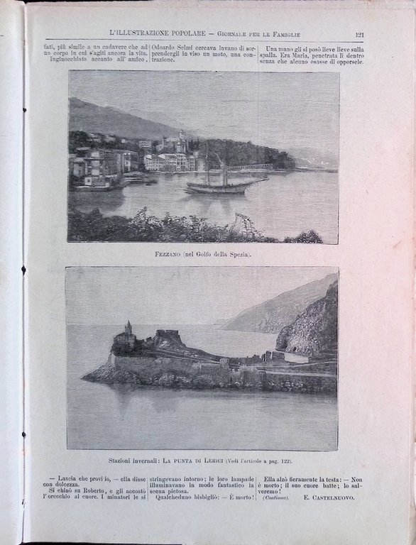 L'Illustrazione Popolare 21 Febbraio 1892 Alessandro Bottero Fezzano Lerici Arte