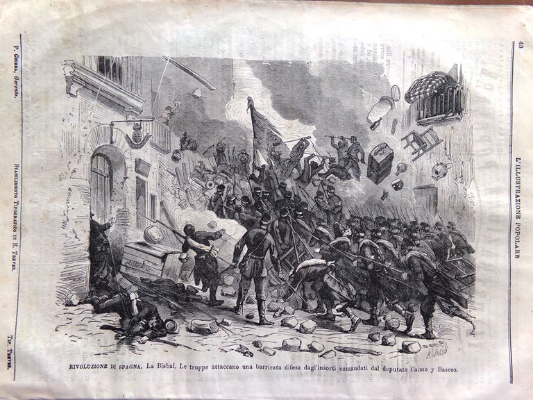 L'illustrazione Popolare 21 Novembre 1869 D'Azeglio Duomo Siena Rivolta Spagna
