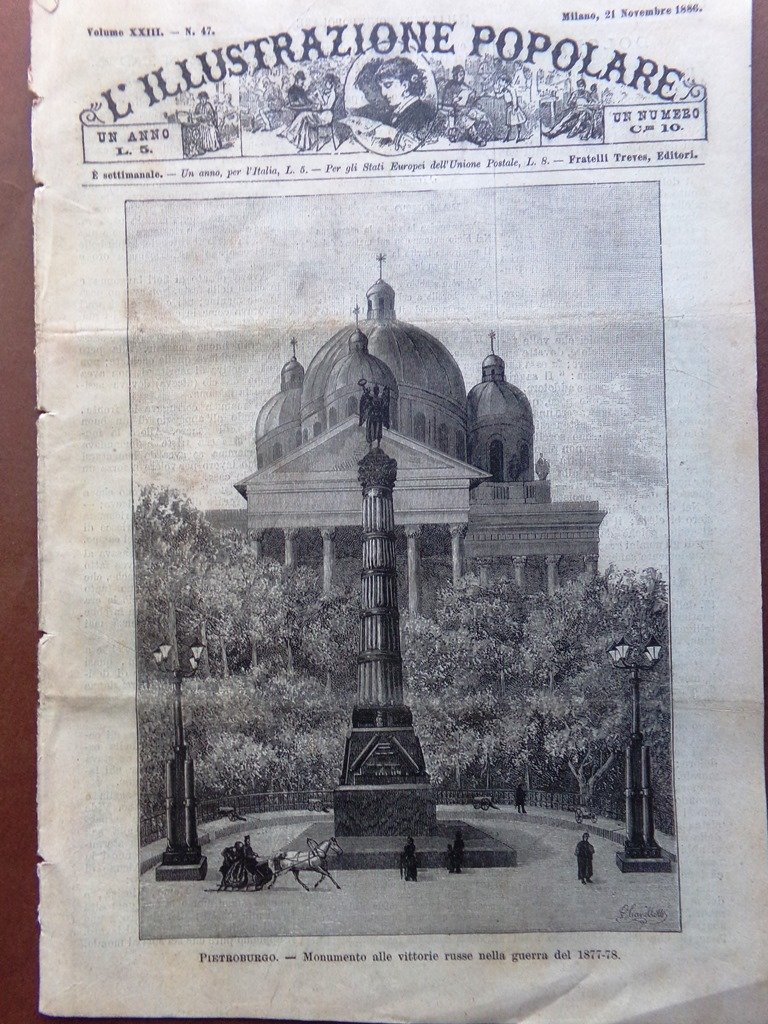 L'illustrazione Popolare 21 Novembre 1886 Dolore Morbo Myriachit Manzoni Milano