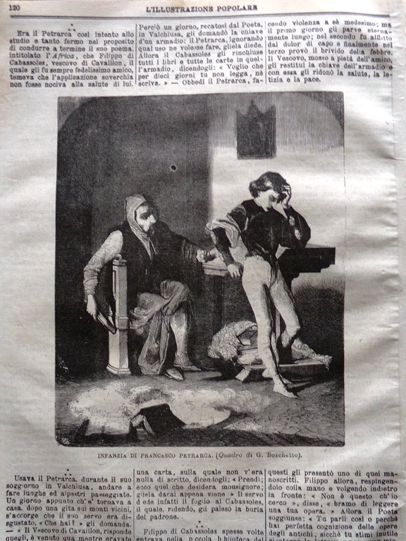 L'illustrazione Popolare 22 Dicembre 1870 Castello Monaco Eclisse Lippi Petrarca