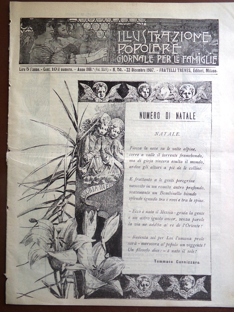 L'illustrazione Popolare 22 Dicembre 1907 Natale Zampogna Rubens Fogazzaro East