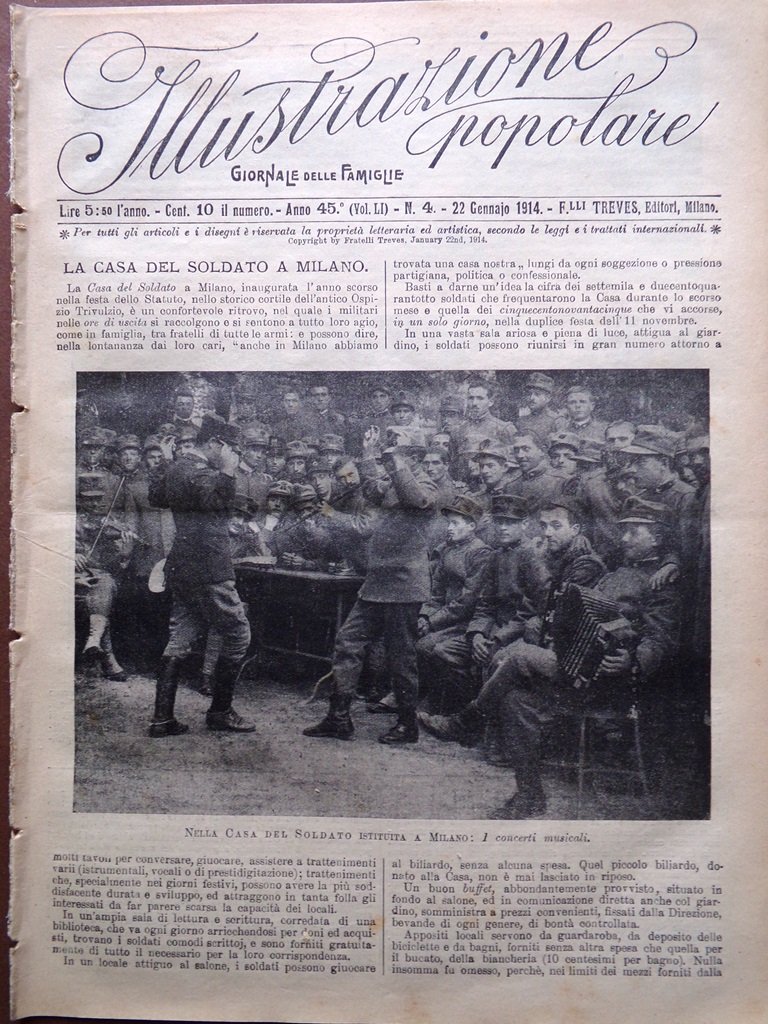 L'Illustrazione Popolare 22 Gennaio 1914 Montessori Napoletani Pittura Giappone
