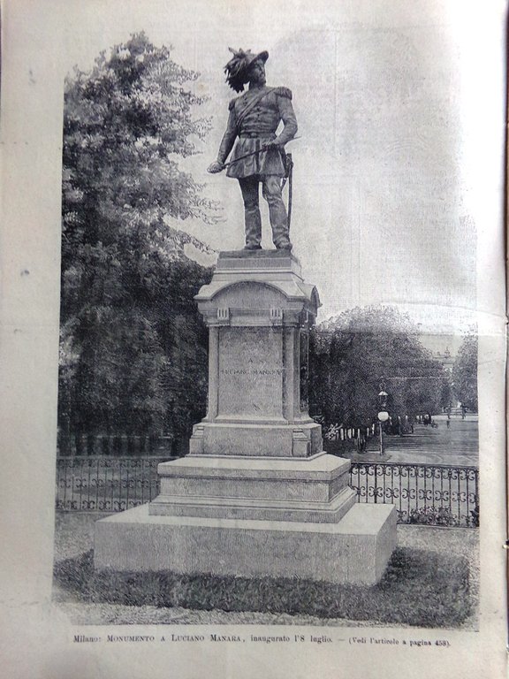 L'Illustrazione Popolare 22 Luglio 1894 Monumento Manara Montello Bagni Tirreno