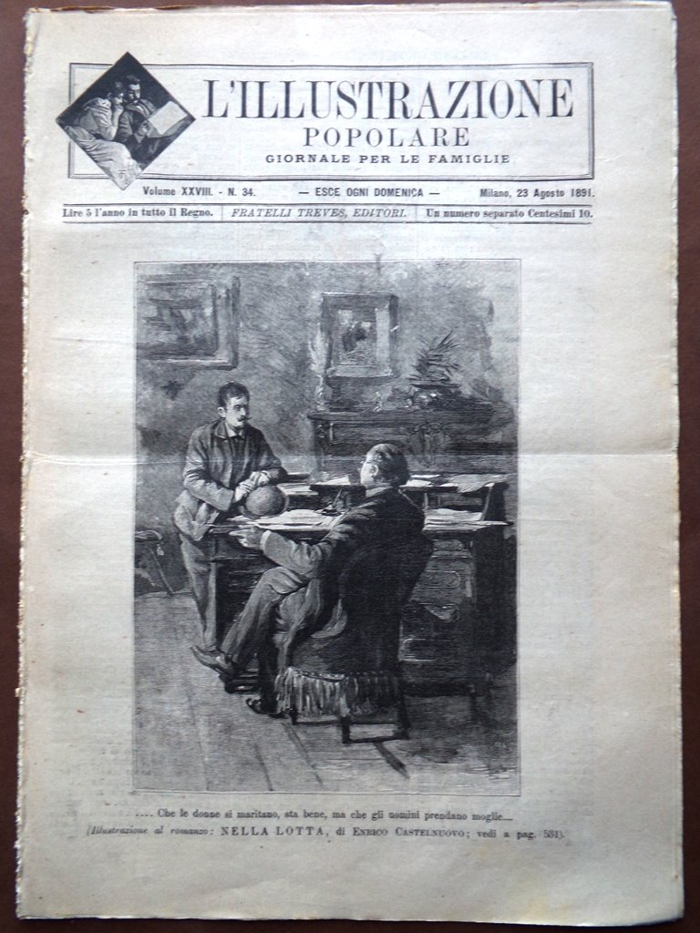L'illustrazione Popolare 23 Agosto 1891 Garibaldi Pesaro Sylva Duomo di …