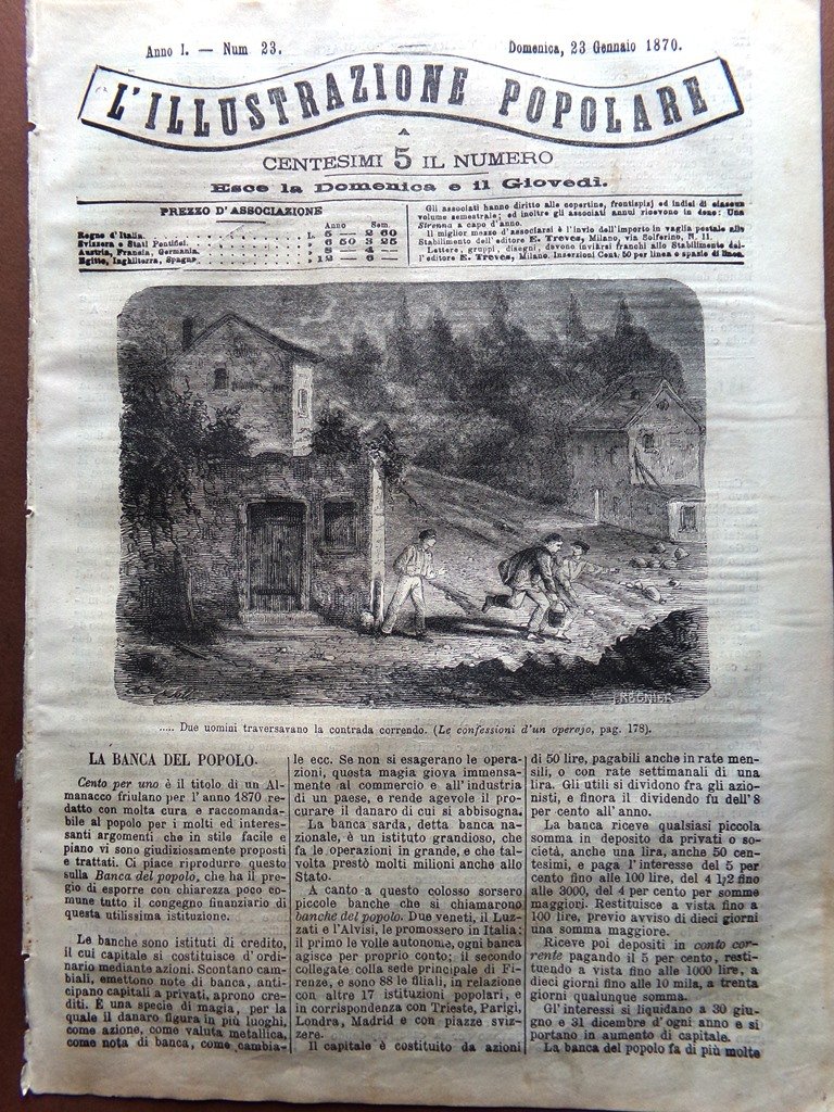 L'illustrazione Popolare 23 Gennaio 1870 Dracena Copenaghen Prigione Troppmann