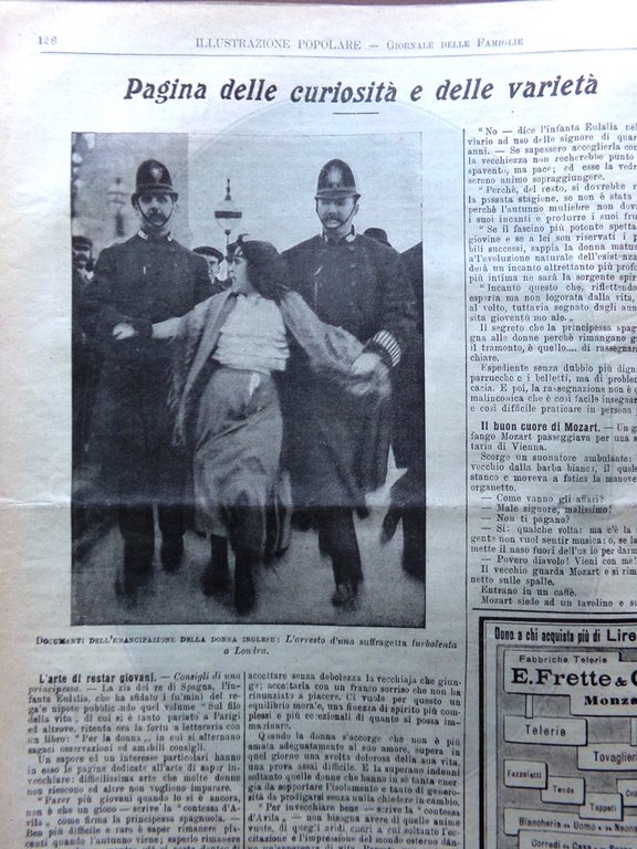 L'Illustrazione Popolare 23 Gennaio 1913 Martini Cremona Suffragetta Smiles Roma