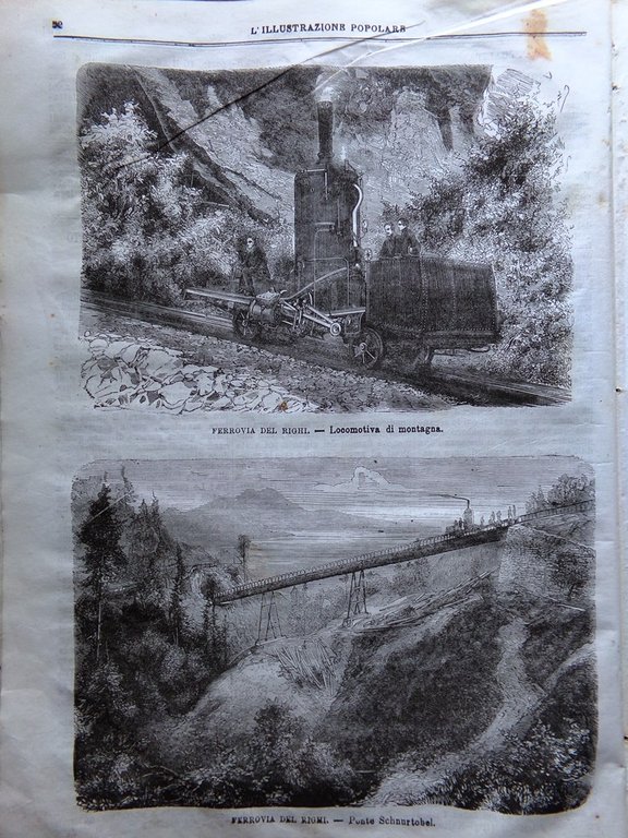 L'Illustrazione Popolare 23 Novembre 1871 Ferrovia Righi Casa Sforza Cotignola