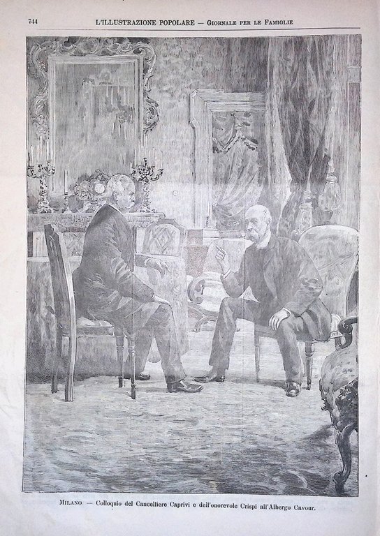L'Illustrazione Popolare 23 Novembre 1890 Caprivi a Milano Marco Praga …
