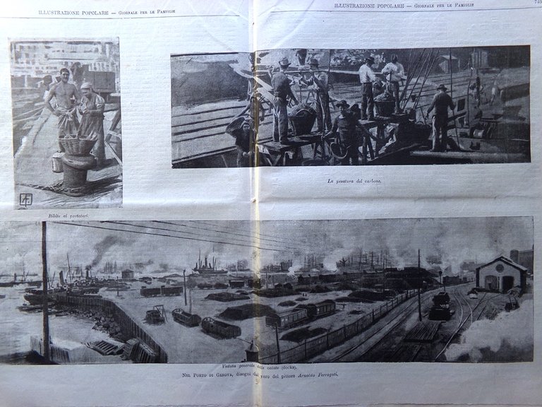 L'Illustrazione Popolare 23 Novembre 1902 Inaugurazione Bocconi Porto di Genova