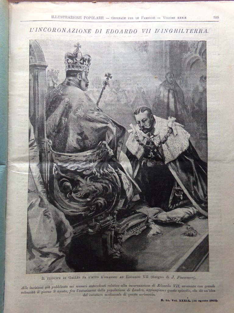 L'Illustrazione Popolare 24 Agosto 1902 Incoronazione Edoardo VII Saint-Pierre