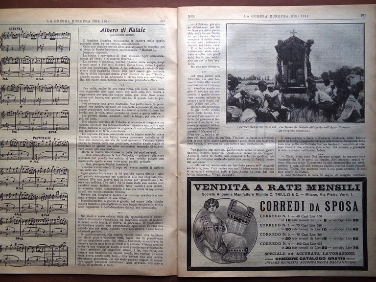 L'Illustrazione Popolare 24 Dicembre 1914 WW1 Dalmazia Tedeschi Ypres Invenzioni