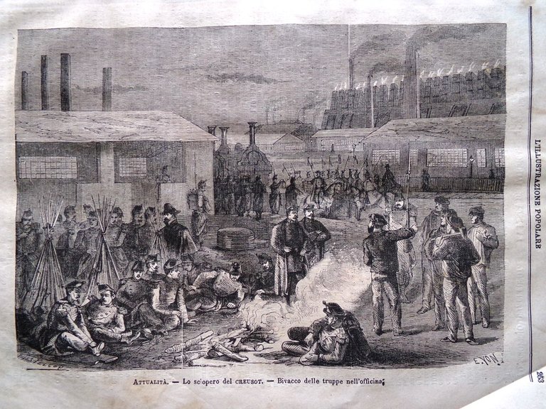 L'illustrazione Popolare 24 Febbraio 1870 Galilei Carnevale Sciopero del Creusot