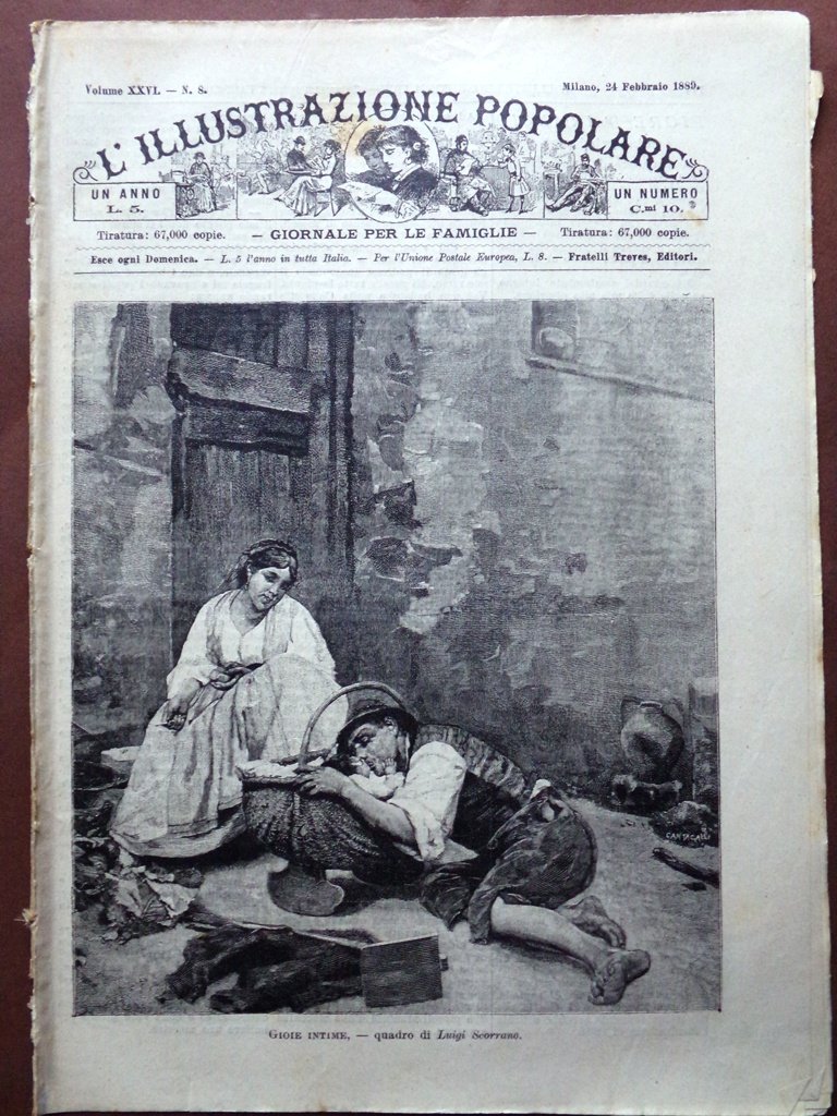 L'illustrazione Popolare 24 Febbraio 1889 Giovanni Schiaparelli Carnevale Ballo