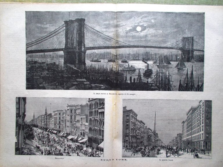 L'illustrazione Popolare 24 Giugno 1883 Ponte Brooklyn Alessandro San Giovanni