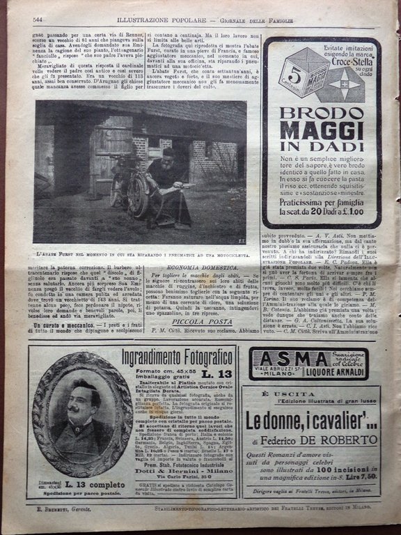 L'Illustrazione Popolare 24 Luglio 1913 Pinacoteca Prato Costanzo Decani Francia