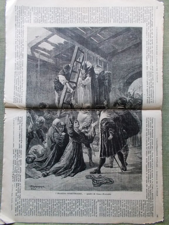 L'illustrazione Popolare 24 Marzo 1889 Paternò Ferrari Testi Gorgomiensi Serbia