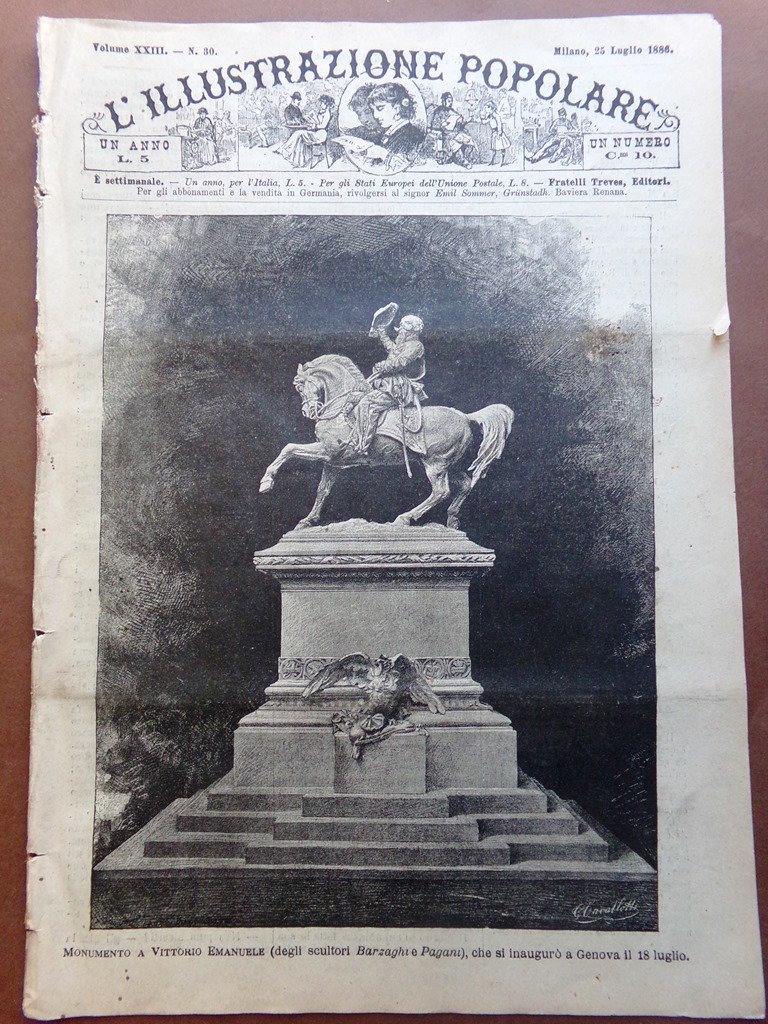 L'illustrazione Popolare 25 Luglio 1886 San Bernardino Diamanti Succi Metastasio