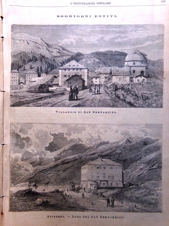 L'illustrazione Popolare 25 Luglio 1886 San Bernardino Diamanti Succi Metastasio