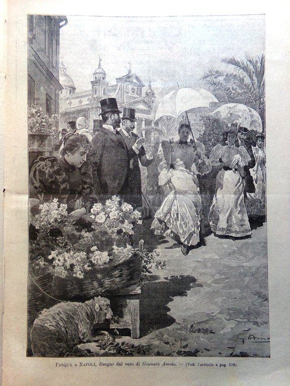 L'Illustrazione Popolare 25 Marzo 1894 Mercato Livorno Pasqua Napoli Bomba …