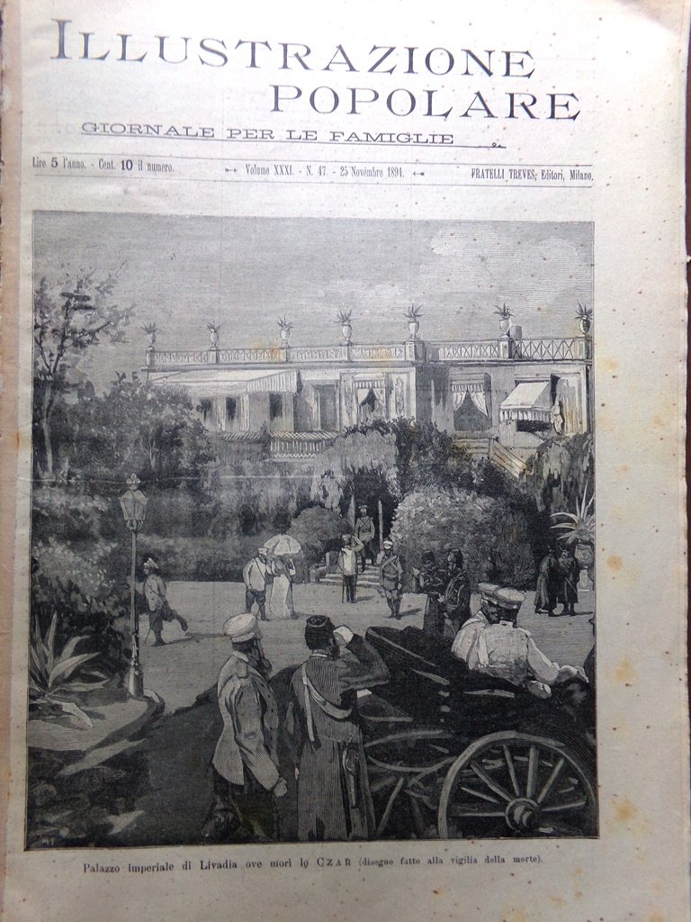 L'Illustrazione Popolare 25 Novembre 1894 Michele Carbonara Mikado Clodoveo Zar