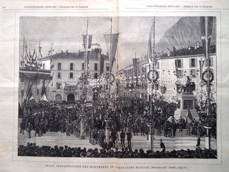 L'illustrazione Popolare 25 Ottobre 1891 Giovanni Caselli Pantelegrafo Manzoni