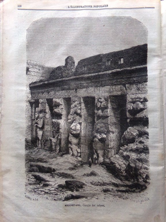 L'illustrazione Popolare 26 Dicembre 1869 Rochefort Himalaya Asini Medinet Habu