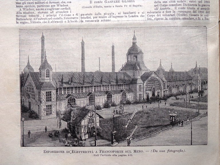 L'illustrazione Popolare 26 Luglio 1891 Gloria Elettricità Francoforte sul Meno