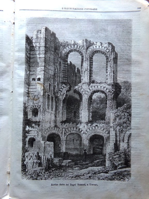 L'illustrazione Popolare 26 Marzo 1871 Rovine Treveri Macchina Carta Ammiragli