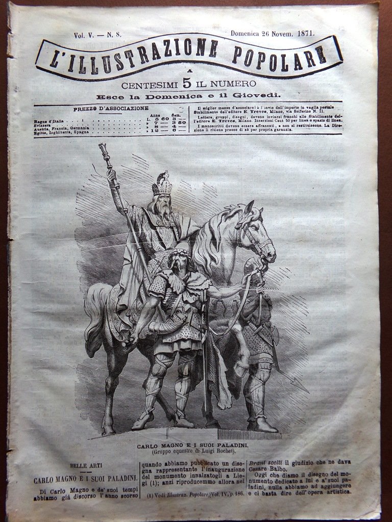 L'Illustrazione Popolare 26 Novembre 1871 Incendio di Chicago Trani Norimberga