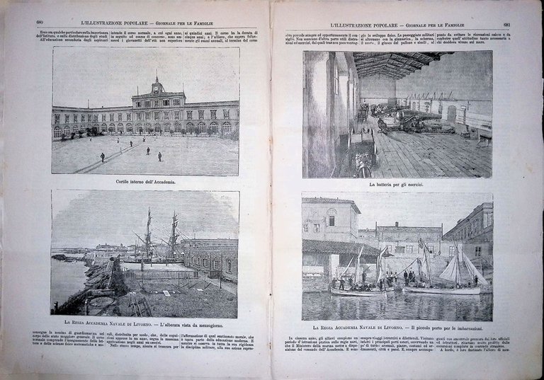 L'Illustrazione Popolare 26 Ottobre 1890 Vigna Parioli Accademia Navale Livorno