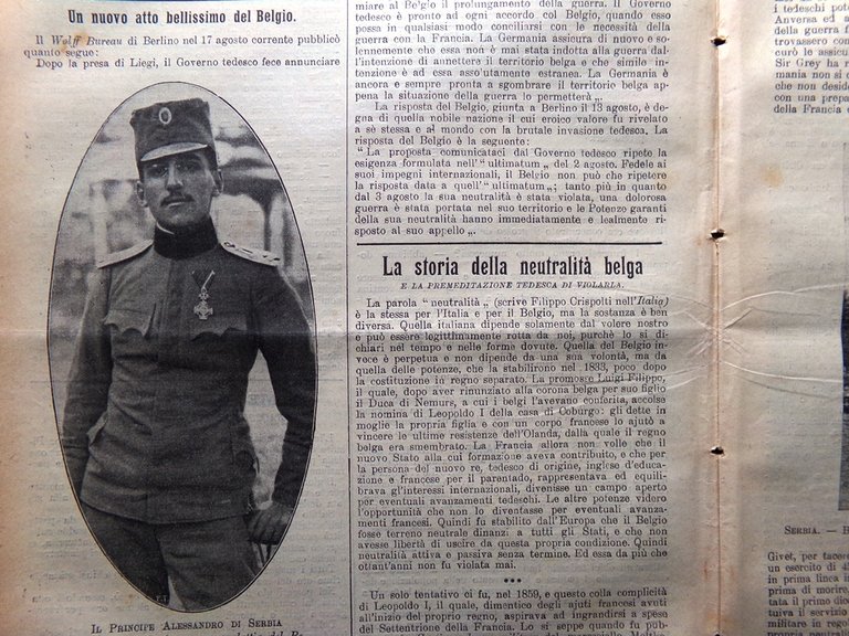 L'Illustrazione Popolare 27 Agosto 1914 WW1 Morte Pio X Invasione …