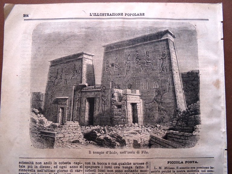 L'illustrazione Popolare 27 Febbraio 1870 Castello Susa Tempio Iside Carnevale