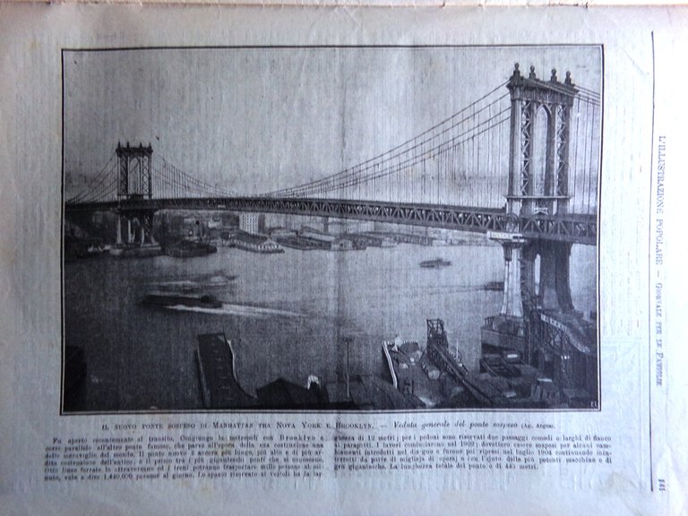 L'Illustrazione Popolare 27 Febbraio 1910 Magnetismo Grasso Ponte Brooklyn Pio …