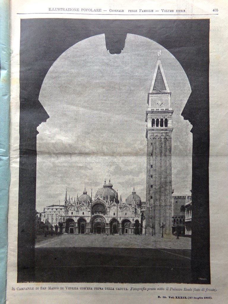 L'Illustrazione Popolare 27 Luglio 1902 Crollo de Campanile di San …