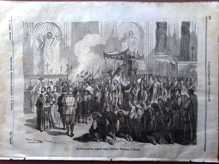 L'illustrazione Popolare 27 Marzo 1870 Sant'Elmo Napoli Carovana Papa Basilica