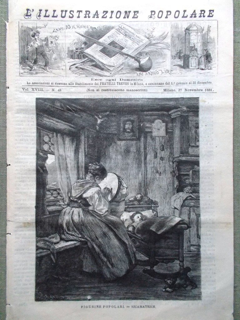 L'illustrazione Popolare 27 Novembre 1881 Lacour Renan Rubattino Figure Popolari