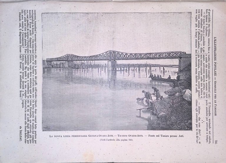 L'Illustrazione Popolare 27 Novembre 1892 Ferrovia di Ovada Asti Genova …