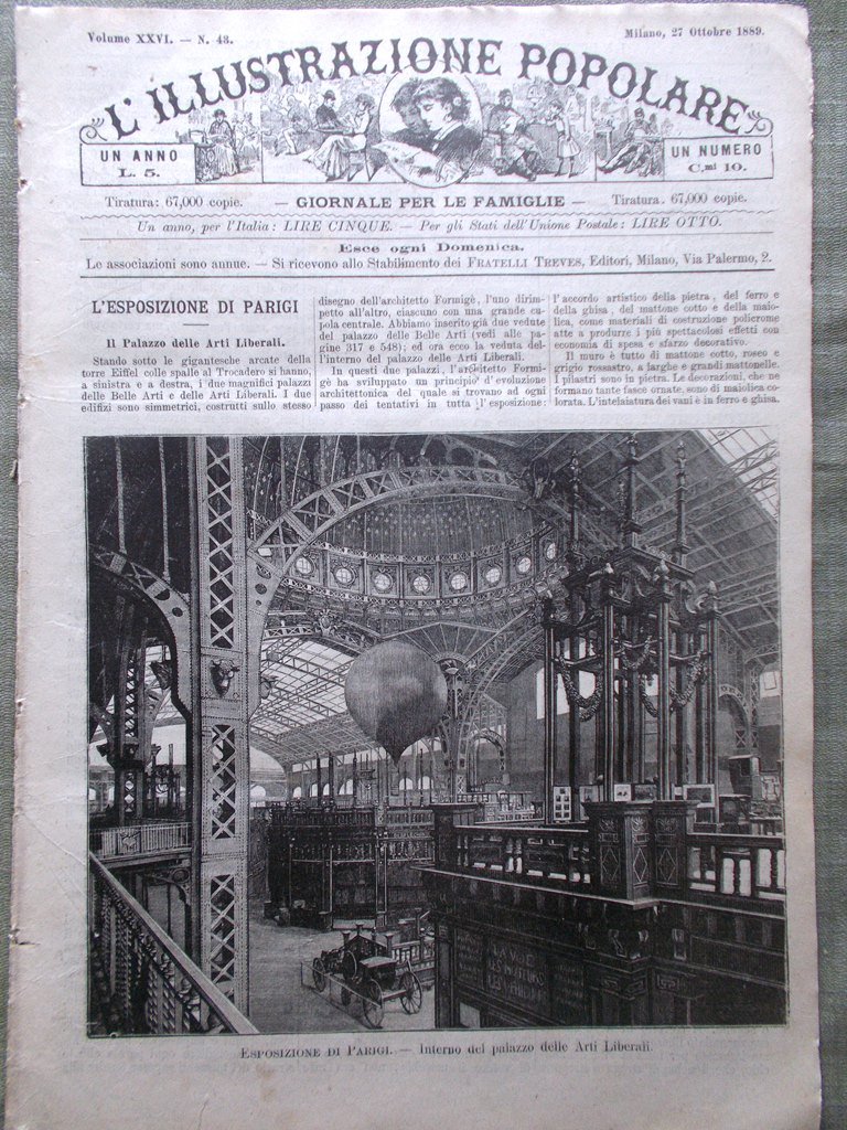 L'illustrazione Popolare 27 Ottobre 1889 Streghe Vincenzo Prato Orleans Luigi …