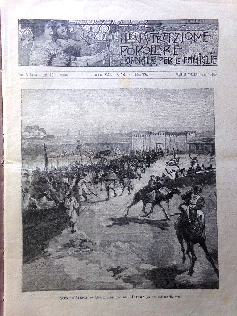 L'Illustrazione Popolare 27 Ottobre 1895 Carrera Sapeto Incendio Caprile Menelik